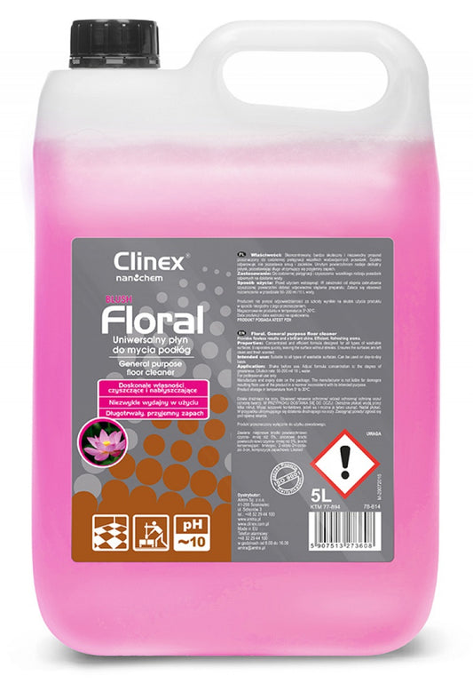 Clinex Floral Blush, 5 Litri, Detergent Lichid Pentru Curatarea Pardoselilor