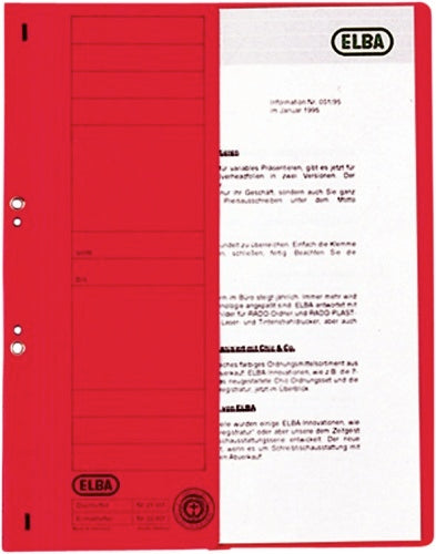 Dosar Carton Cu Capse 1/2 Elba Smart Line - Rosu