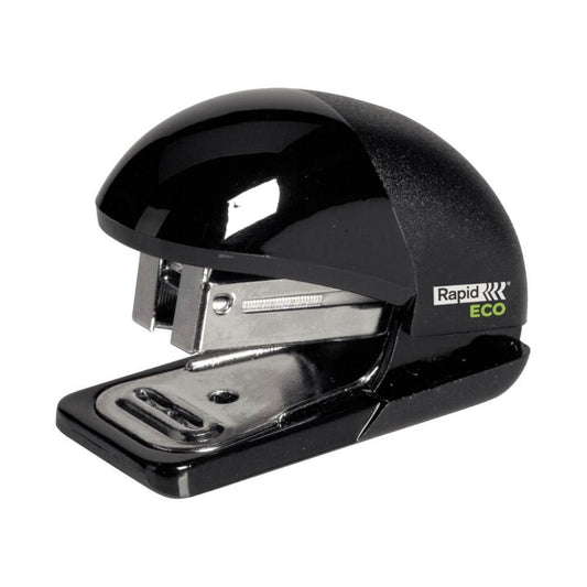Capsator Hartie Rapid Fashion Eco Mini, Capse 24/6, 10 Coli, Plastic/Metal, Negru, Capsator pentru Hartie, Capsator de Hartie, Capsatoare Hartie, Capsatoare Birou, Capsatoare de Hartie, Capsatoare 10 Coli, Capsatoare Scoala, Capsator Plastic