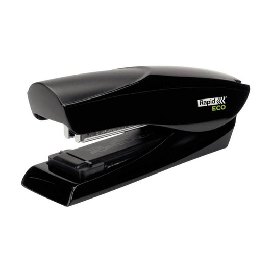 Capsator Hartie Rapid Fashion Eco Halfstrip, Capse 24/6, 25 Coli, Plastic/Metal, Negru, Capsator pentru Hartie, Capsator de Hartie, Capsatoare Hartie, Capsatoare Birou, Capsatoare de Hartie, Capsatoare 25 Coli, Capsatoare Scoala, Capsator Plastic
