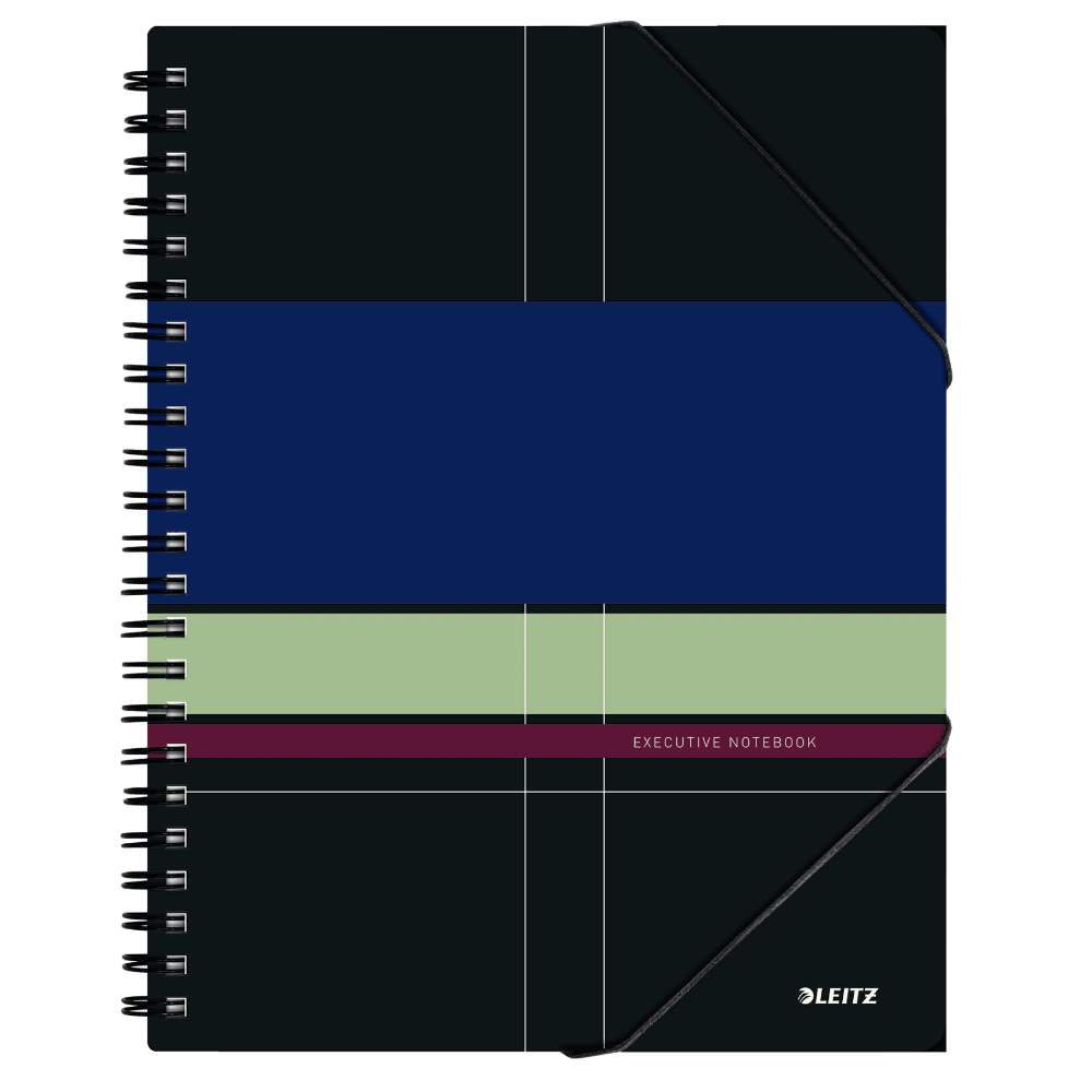 Caiet Leitz Executive Be Mobile, Pp, Fsc, Reciclabil, A4,80 Coli, Cu Spira, Matematica, Negru-violet