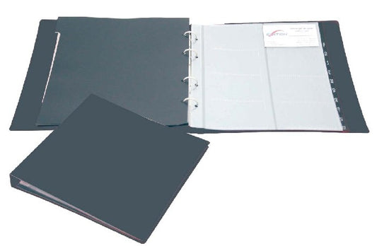 Mapa Pp (hxl 25x24cm), Cu Inele, Pentru 400 Carti Vizita, Exiton - Negru