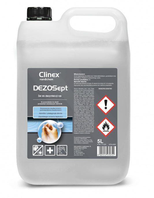 Clinex Dezosept, 5 Litri, Gel Dezinfectant Pentru Maini