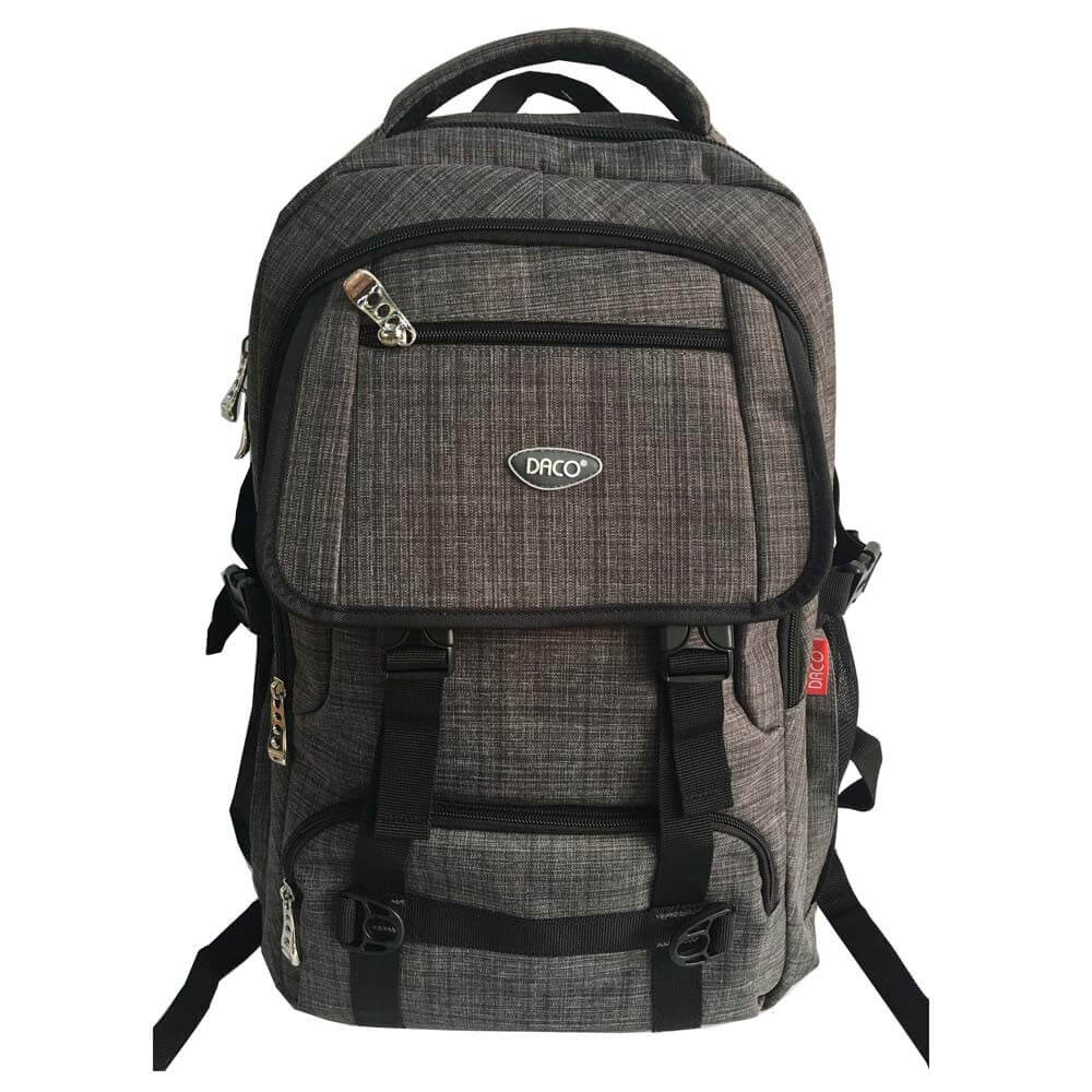 Ghiozdan DACO pentru Scolari, 50x34x22cm, Bretele cu Burete Reglabile si Doua Buzunare Laterale, Poliester, Gri/Negru, Ghiozdan pentru Copii, Ghiozdane Incapatoare, Ghiozdan pentru Scoala, Ghiozdan Elevi, Ghiozdan Fete Liceu, Ghiozdan Baieti Liceu