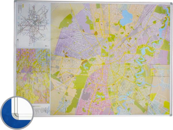 Harta Bucuresti (rutiera) 137 X 99 Cm, Profil Aluminiu Sl, Smit