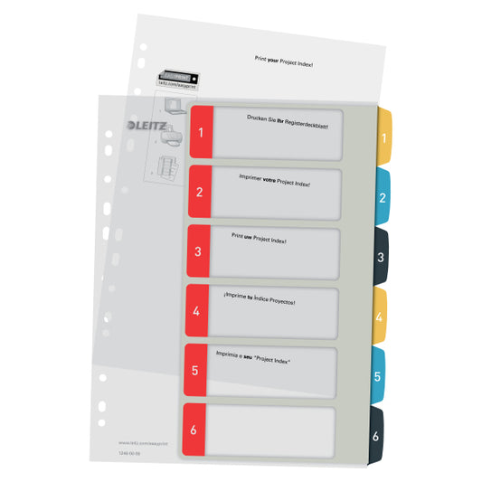 Index Leitz Cosy, Imprimabil, Pp, A4, 1-6, Multicolor