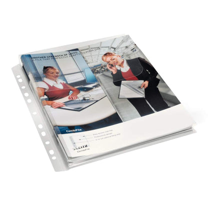 Set 5 Folii Protectie Documente Jumbo cu Clapa Leitz, 170 Microni, Folie Protectie Documente, Folii pentru Documente, Folii Transparente Protectie, Folie Jumbo Documente, Folie Transparenta Protectie, Folie Transparenta Documente