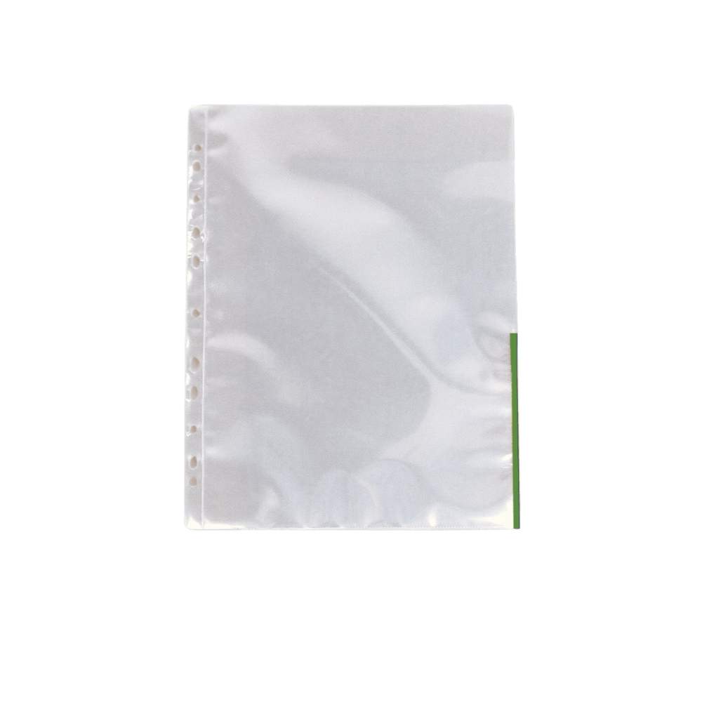 Set 100 Folii Protectie Documente A4 Esselte, 105 Microni, Margine Verde, Folie Protectie Documente, Folii A4, Folii A4 Protectie, Folii pentru Documente, Folii Transparente Protectie, Folie Transparenta Protectie, Folie Transparenta Documente