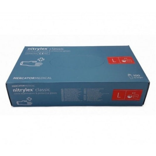 Manusi Nitril Albastre L, 100 Buc/cutie-nitrylex Clasic