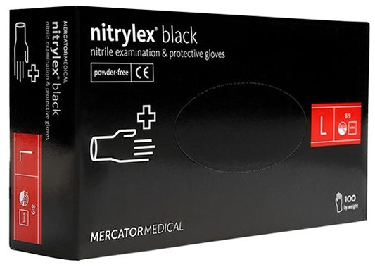 Manusi Nitril Negre L, 100 Buc/cutie-nitrylex