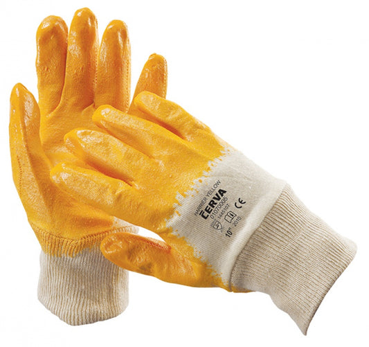 Manusi Protectie Harrier, Bumbac/nitril, Standard En420 - Marime 9 - Alb Cu Galben
