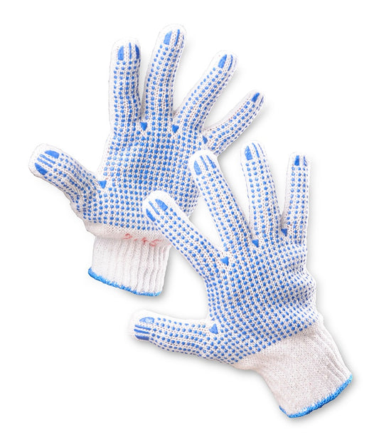 Manusi Protectie, Standard En420, Degete Cauciucate Cu Polyurethan - Marimea 10 - Alb Cu Albastru