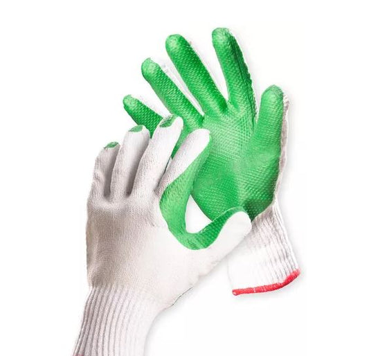 Manusi Protectie Brick, Standard En420, En-388:3232, Degete Cauciucate Cu Latex - Marimea 10 - Alb C
