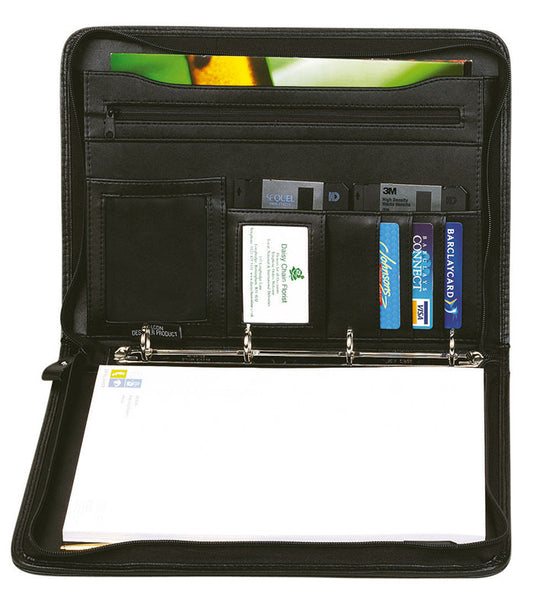 Mapa Conferinte A4, Cu Inele, Imitatie Piele Neagra, Falcon
