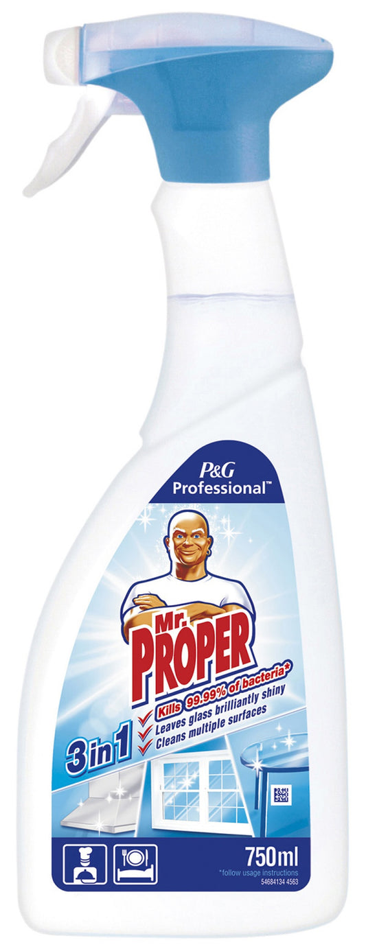 Mr. Proper 3 In 1, Cu Pulverizator, Solutie Pentru Curatarea Si Dezinfectarea Suprafetelor, 750ml