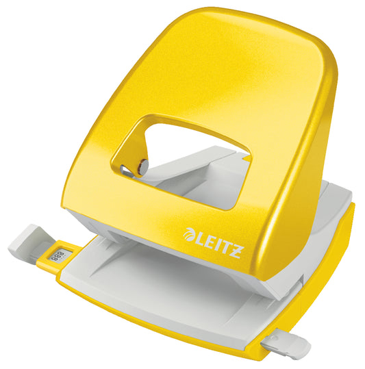 Perforator Metalic Leitz Wow 5008 Nexxt Series, 30 Coli, Galben