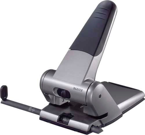 Perforator metalic Leitz 5180 de mare capacitate, 65 coli, argintiu