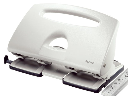 Perforator Metalic Leitz 5132 Pentru 4 Perforatii, 40 Coli, Gri