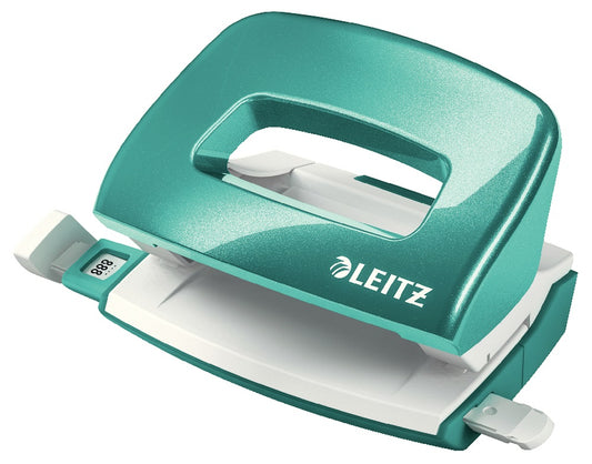 Perforator metalic Leitz WOW 5060 MINI NeXXt Series, 10 coli, turcoaz