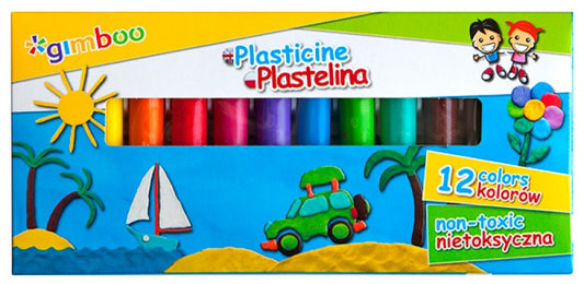 Plastilina Standard, 12 Culori/cutie, Ghimboo - 12 Culori Asortate