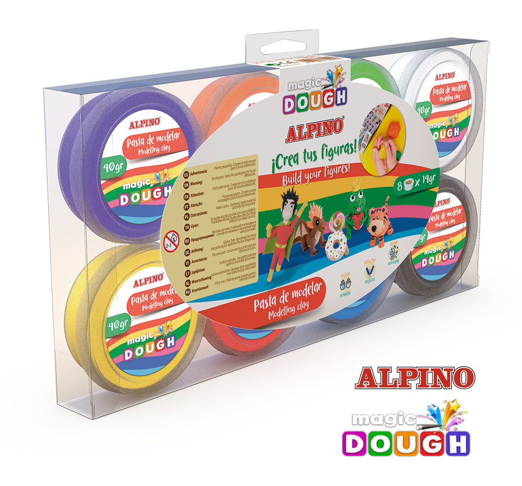 Kit 8 Culori X 14gr. Plastilina Magica, 112 Grame, Alpino