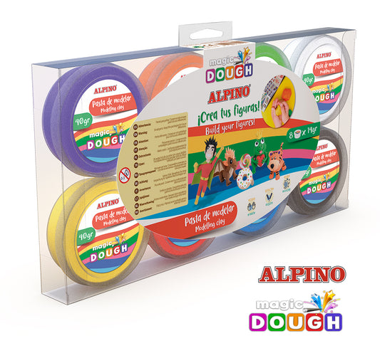Kit 8 Culori X 14gr. Plastilina Magica, 112 Grame, Alpino