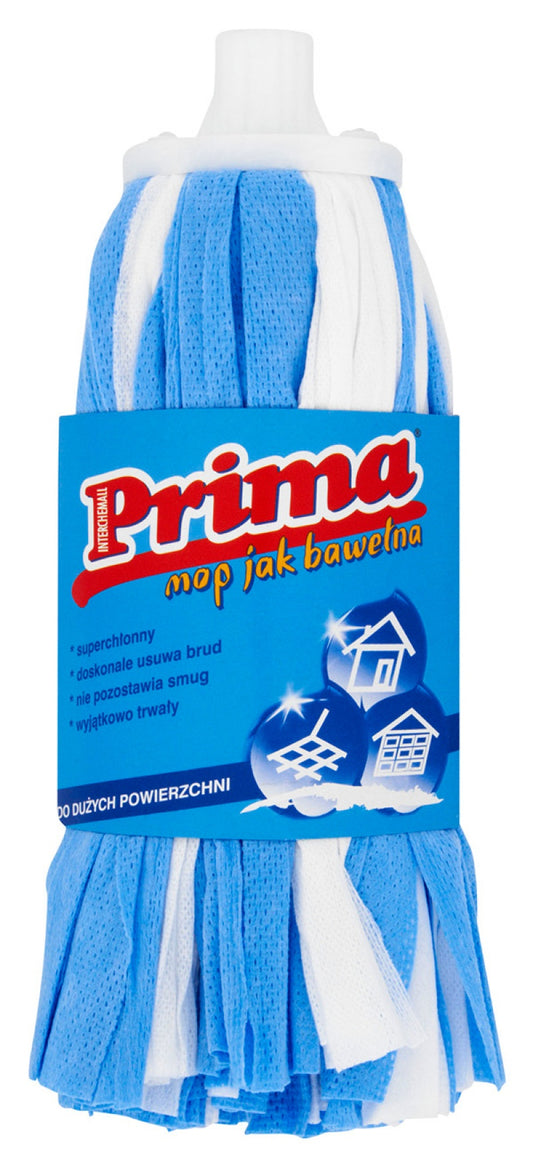 Rezerva Mop Pentru Suprafete Mari, Fasii Din Vascoza Super Absorbante, 3m Prima - Alb/bleu