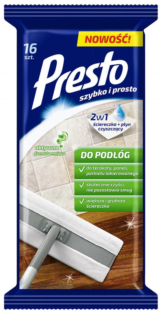 Servetele Umede Pentru Toate Tipurile De Pardoseli, 16 Buc/pachet, Presto