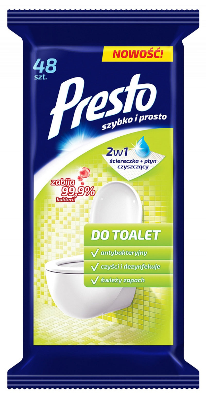 Servetele Umede Dezinfectante Pentru Toalete, 48 Buc/pachet, Presto