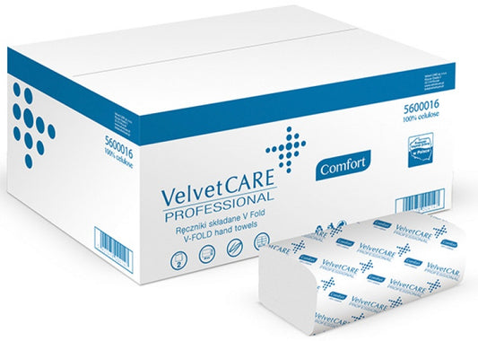 Servetele Zz Hartie Alba, 25x23cm, 2 Straturi, 150buc/pachet, 20pachete/cutie, Velvet Professional