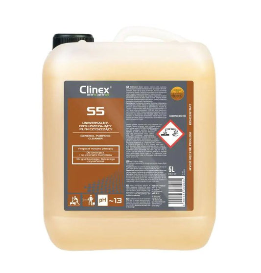 Clinex S5, 5 Litri, Detergent Si Degresant Universal Pentru Suprafete Rigide