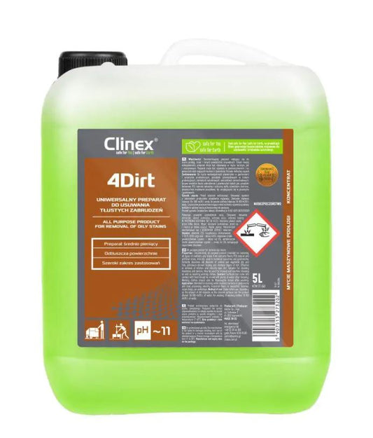 Clinex 4 Dirt, 5 Litri, Detergent Concentrat, Universal, Pentru Degresare Si Curatare Suprafete Murd