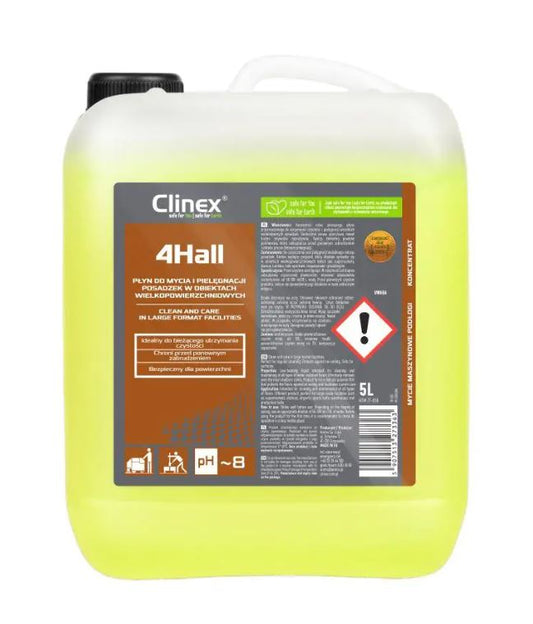 Clinex 4hall, 5 Litri, Detergent Concentrat Pentru Suprafete Mari, Manual Si Pentru Masini