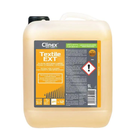Clinex Textile Ext, 5 Litri, Detergent Concentrat Pentru Curatare Covoare Si Tapiterie