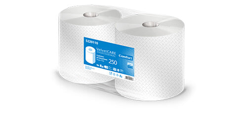 Rola Prosop Hartie Alba, 2 Straturi, 1000portii, 250m, 2role/set, Uz Industrial, Velvet Professional