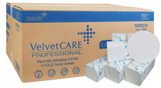 Servetele Zz Hartie Alba, 2 Straturi, 150buc/pachet, 20pachete/cutie, Velvet Professional Eco-white